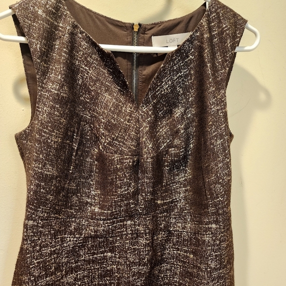 LOFT Metallic Brown Women's Sleeves Short Dress size 4 - Picture 6 of 12